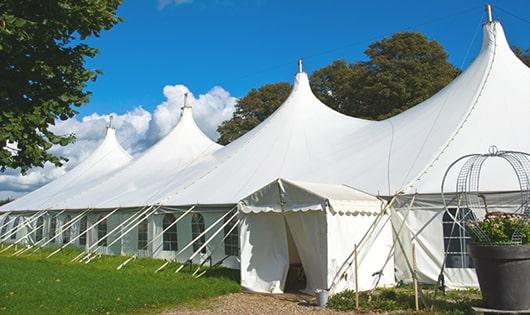 multiple portable restrooms for large-scale outdoor events, ensuring availability for all guests in Belvidere IL